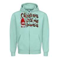 Seafoam christmas with my gnomies Zipper Hoodie - JahusDesignShop