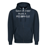 Navy save a deer   hunt a pedophil Zipper Hoodie - artisFamous