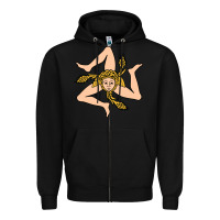 Black sicilian triskelion Zipper Hoodie - artisFamous