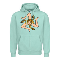 Seafoam sicilian triskelion Zipper Hoodie - artisFamous