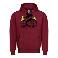 Burgundy snowmobile throttle Zipper Hoodie - artisFamous