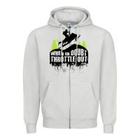 Dove Grey snowmobile throttle Zipper Hoodie - artisFamous
