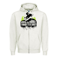 Oatmeal Heather snowmobile throttle Zipper Hoodie - artisFamous