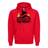 Red snowmobile throttle Zipper Hoodie - artisFamous