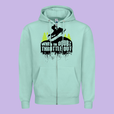 Snowmobile Throttle Zipper Hoodie Designed By Artisfamous