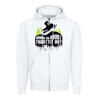 White snowmobile throttle Zipper Hoodie - artisFamous
