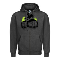 Charcoal Heather snowmobile throttle Zipper Hoodie - artisFamous