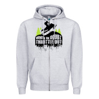 Heather Grey snowmobile throttle Zipper Hoodie - artisFamous