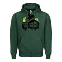 Sports Green snowmobile throttle Zipper Hoodie - artisFamous