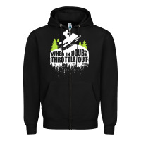 Black snowmobile throttle Zipper Hoodie - artisFamous