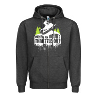 Charcoal Heather snowmobile throttle Zipper Hoodie - artisFamous