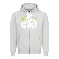 Dove Grey snowmobile throttle Zipper Hoodie - artisFamous