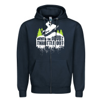 Navy snowmobile throttle Zipper Hoodie - artisFamous