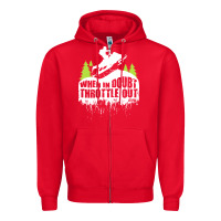 Red snowmobile throttle Zipper Hoodie - artisFamous