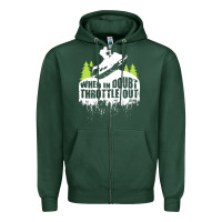 Sports Green snowmobile throttle Zipper Hoodie - artisFamous