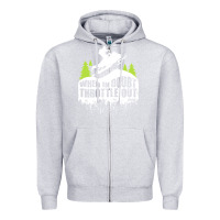 Heather Grey snowmobile throttle Zipper Hoodie - artisFamous