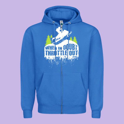 Snowmobile Throttle Zipper Hoodie Designed By Artisfamous