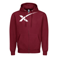 Burgundy space X Zipper Hoodie - artisFamous