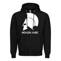 Black spartan helmet Zipper Hoodie - artisFamous
