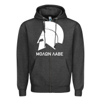 Charcoal Heather spartan helmet Zipper Hoodie - artisFamous