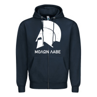 Navy spartan helmet Zipper Hoodie - artisFamous