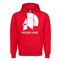 Red spartan helmet Zipper Hoodie - artisFamous