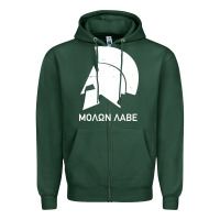 Sports Green spartan helmet Zipper Hoodie - artisFamous
