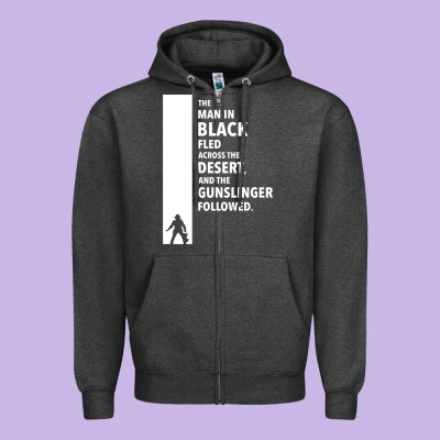 The Man In Black Fled Across The Desert Zipper Hoodie Designed By Artisfamous