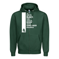 Sports Green the man in black fled across the desert Zipper Hoodie - artisFamous