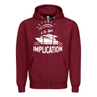 Burgundy the implication   its always sunny in philadelphia Zipper Hoodie - artisFamous