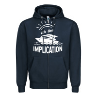 Navy the implication   its always sunny in philadelphia Zipper Hoodie - artisFamous