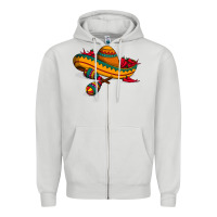 Dove Grey maracas sombrero mexican Zipper Hoodie - artisFamous