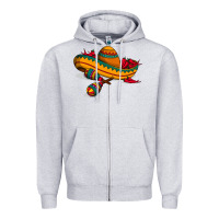Heather Grey maracas sombrero mexican Zipper Hoodie - artisFamous