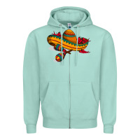 Seafoam maracas sombrero mexican Zipper Hoodie - artisFamous