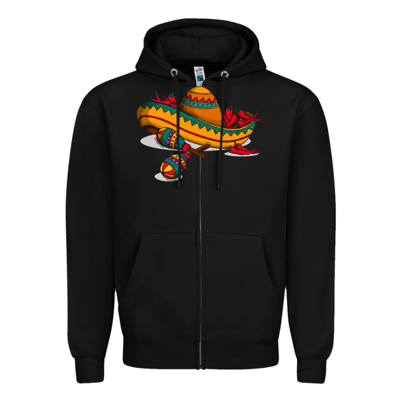 Maracas Sombrero Mexican Zipper Hoodie by artisFamous | Teevron