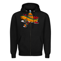 Black maracas sombrero mexican Zipper Hoodie - artisFamous
