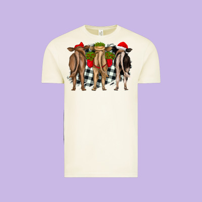 Christmas Heifers Back View Vintage Tee Designed By Ranaportraitstore