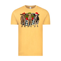 Vintage Mustard christmas heifers back view Vintage Tee - RanaPortraitStore