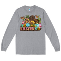 Heather Grey Happy Easter Long Sleeve Tee - LillyAllenDesigns
