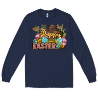 Navy Happy Easter Long Sleeve Tee - LillyAllenDesigns