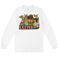 White Happy Easter Long Sleeve Tee - LillyAllenDesigns