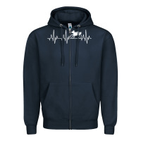 Navy heartbeat recumbent bicycle bike cyclist biking Zipper Hoodie - artisFamous