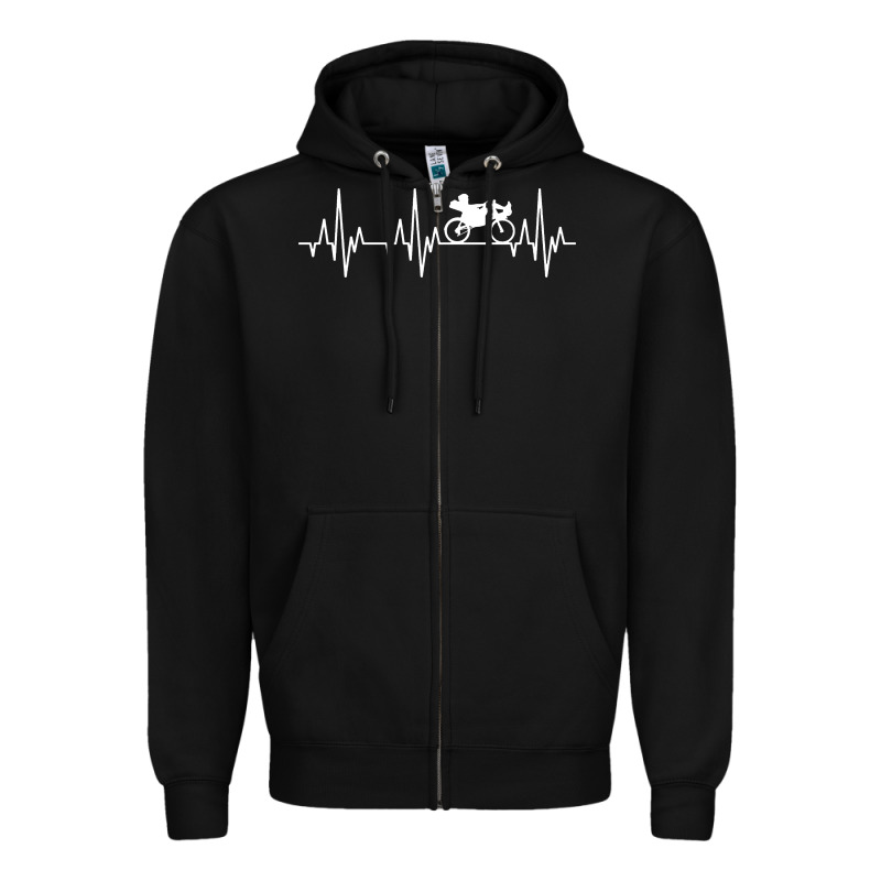 Heartbeat Recumbent Bicycle Bike Cyclist Biking Zipper Hoodie by artisFamous | Teevron