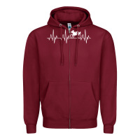 Burgundy heartbeat recumbent bicycle bike cyclist biking Zipper Hoodie - artisFamous