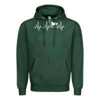 Sports Green heartbeat recumbent bicycle bike cyclist biking Zipper Hoodie - artisFamous