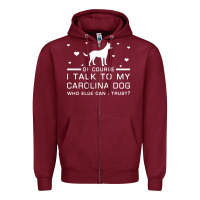 Burgundy carolina dog Zipper Hoodie - artisFamous