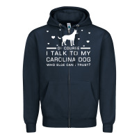 Navy carolina dog Zipper Hoodie - artisFamous