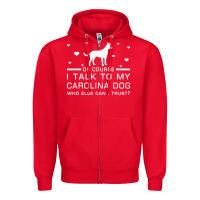 Red carolina dog Zipper Hoodie - artisFamous
