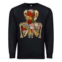Black flower skeleton Premium Sweatshirt - RanaPortraitStore