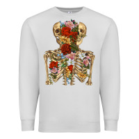 Dove Grey flower skeleton Premium Sweatshirt - RanaPortraitStore